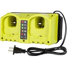 Rapid Charger Station 2 Port Compatible with Ryobi 18V Battery, Multi Tools Super Fast Charger Station Replacement for Ryobi 18V Chargers [ Battery Not Included ]