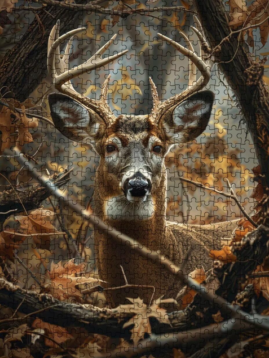 Cervo Forestale Puzzle 1000 Pezzi, 3D Puzzle per Adulti Impegnativo, Educa Puzzles Artistico, Divertente E Stimolante Puzzles Decorativo per La Famiglia, Regalo e Decorazione Pareti FNKL6-881