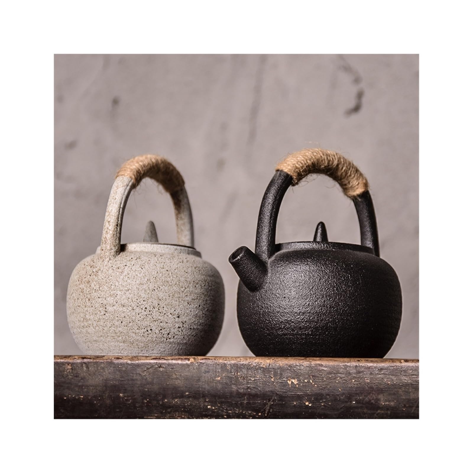 Tetera Tetera de cerámica Japonesa, Tetera China de 200ml Hervidor de Té(Negro)