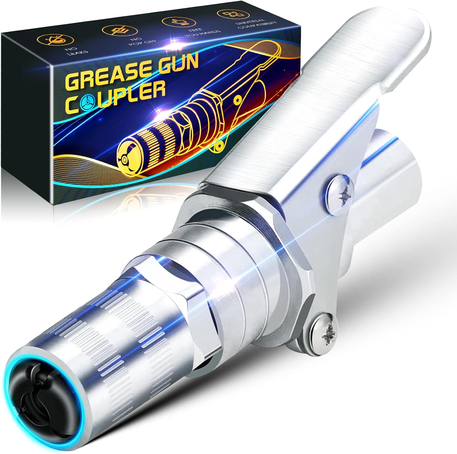 Grease Gun Coupler Lock onto Zerk Fitting High Pressure Grease Gun