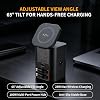 Estación de carga de escritorio multifunción de 100W, cargador inalámbrico con cables USB-C retráctiles duales de 75cm, USB-A QC3.0, carga rápida para laptops, teléfonos, audífonos (I161C) 5