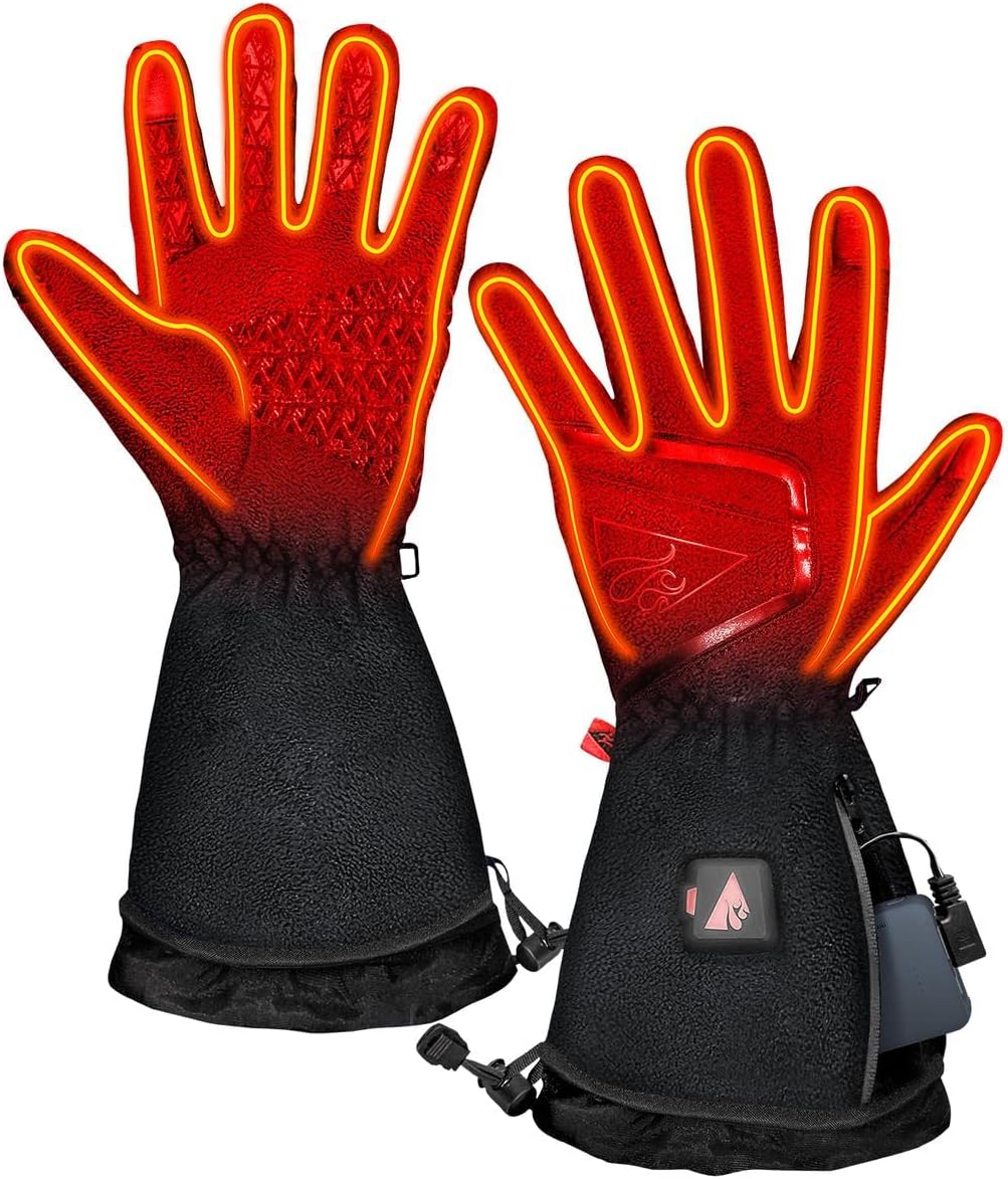 ActionHeat 5V Women’s Slim Fit Fleece Heated Gloves – Battery Operated Winter Garment with Lasting Heat Capacity
