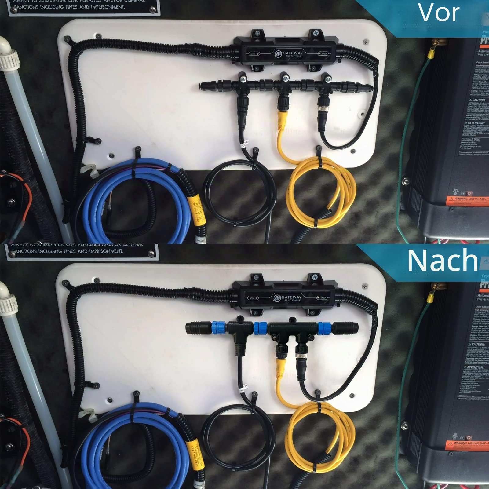 NOVINO NMEA 2000 Starter-Set zur Verarbeitung von NEMA 2K-Netzwerk für Lowrance Simrad Garmin, Marine Grade NMEA 2000 Backbone-Kabel, Drop-Kabel, Tees Terminators