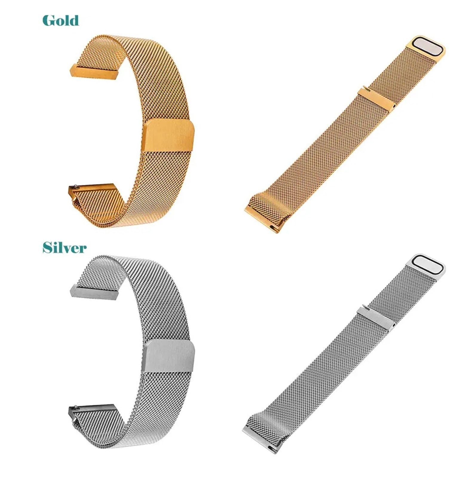 Yvxotrxnk Pasek magnetyczny ze stali nierdzewnej 20 mm 22 mm Quick Release metalowy pasek do zegarka dla mężczyzn i kobiet