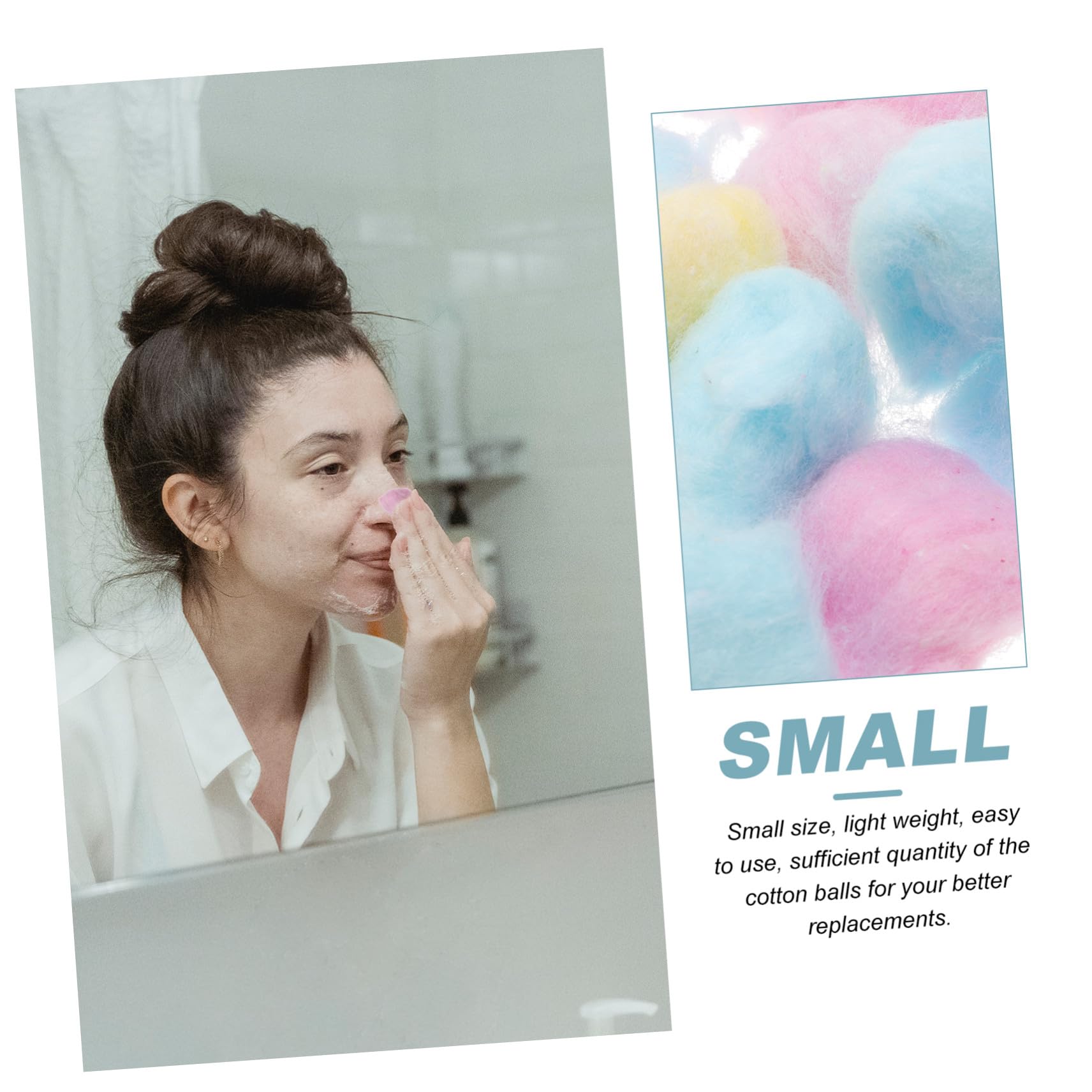 500g Bunte Baumwolle Wattebällchen für Babys und Neugeborene Saugfähig Leicht für Make Up Entfernung und Sanfte Gesichtsreinigung