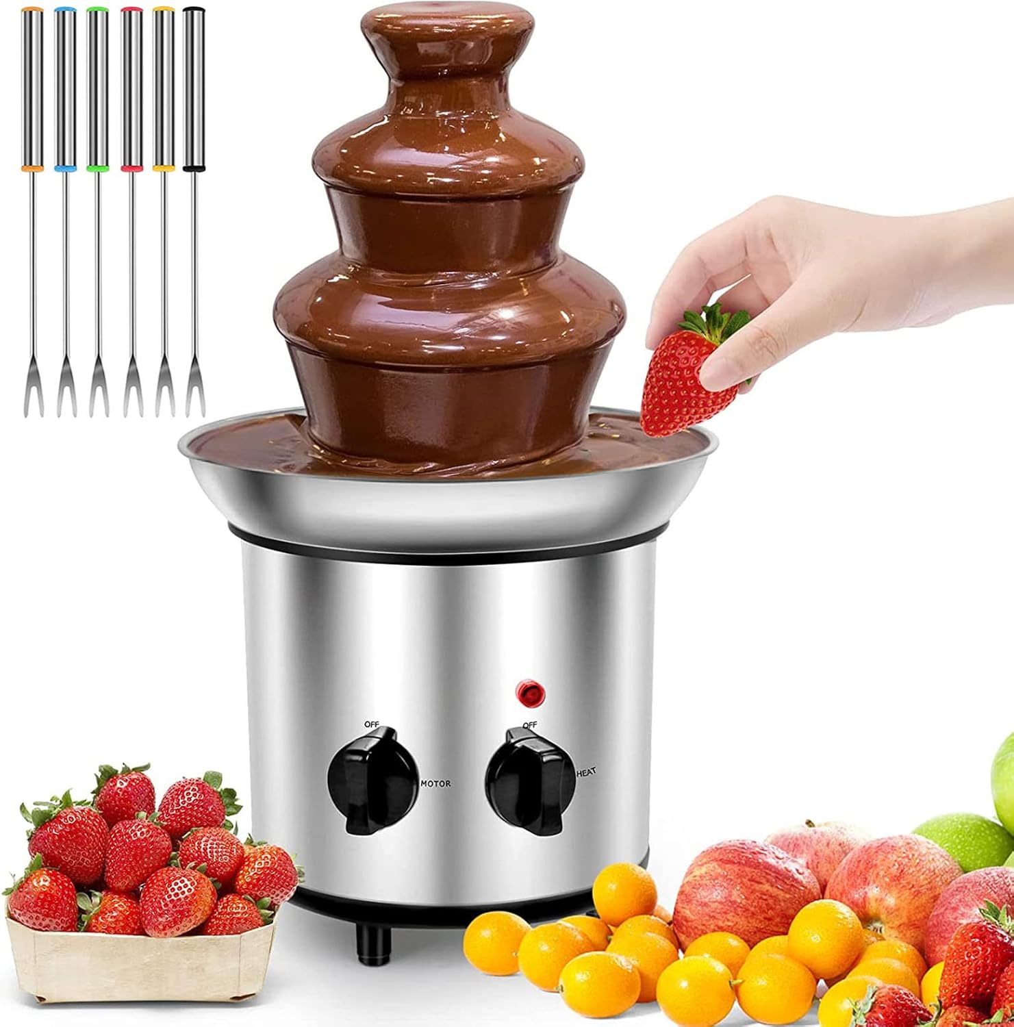 Amazon.com: 3 Tier Chocolate Waterfall Machine, with Dessert Forks ...