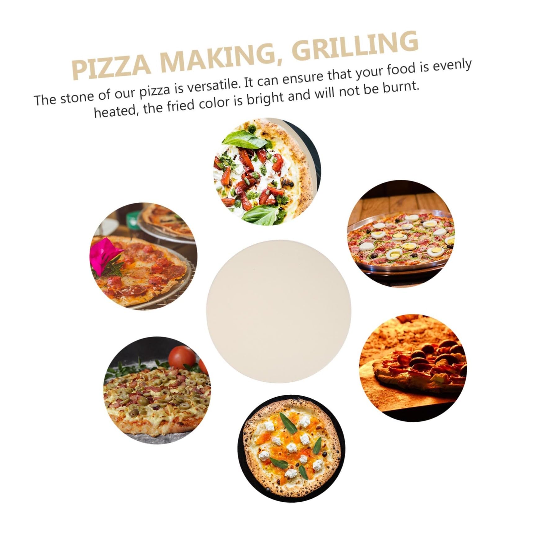 Toddmomy Hitzebeständiges Cordierit Pizzablech Weiß Vielseitiger Backstein für Pizza Brot und Kekse Geeignet für Ofen Grill Profi Heimgebrauch Langlebiges Backzubehör