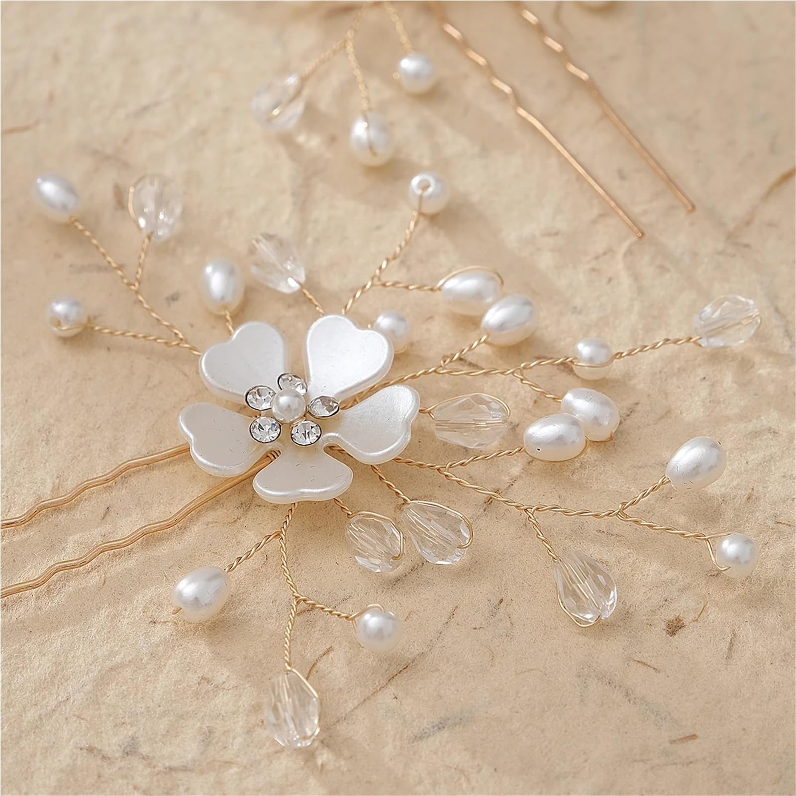 5 pz/pacco Fiore Clip Donna Capelli Perla Pettine da sposa Accessori da sposa Gioielli Tornante(J6973G)