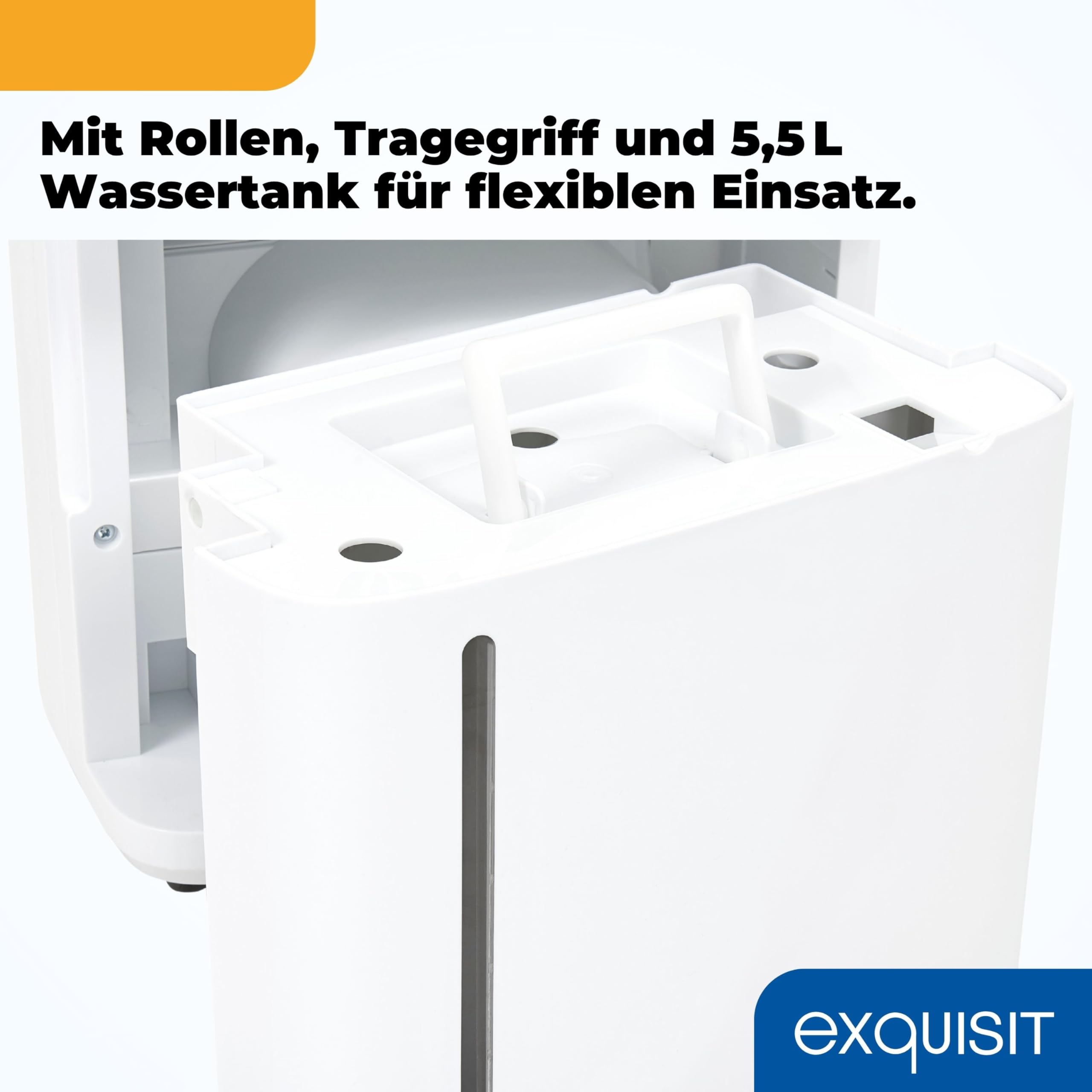 Exquisit Mobiler Luftentfeuchter, 5,5 Liter Wassertank, 400 Watt, 180m³/h, Timer, Für 30-35m², Betriebs-LED, Kindersicherung, Neustart-Funktion, LE 2055 wes