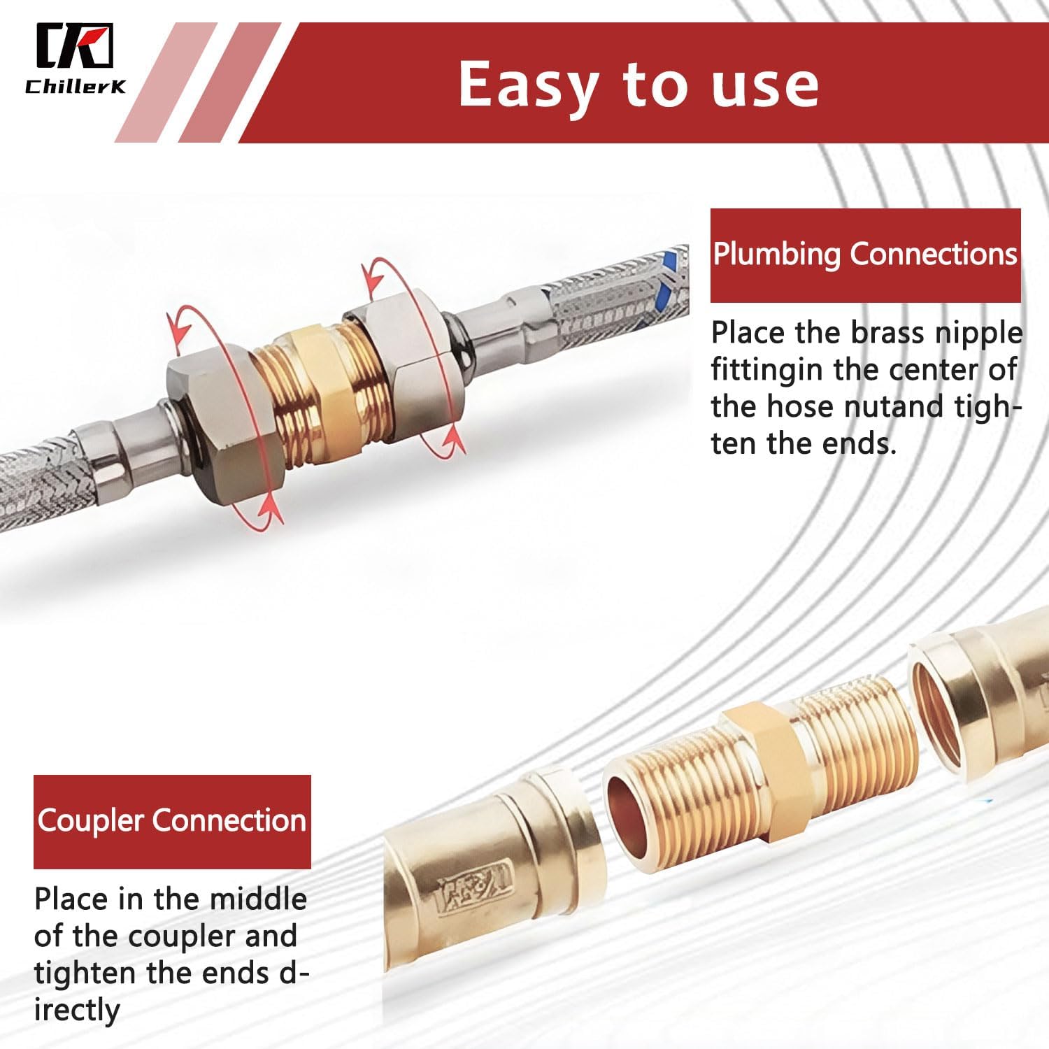 Hex Couplings, 3/4" NPT Male To Male Brass Hex Nipple Adapters, Brass Pipe Extension Fittings for Oil/Air/Water/Gas Systems. (4 Pack)