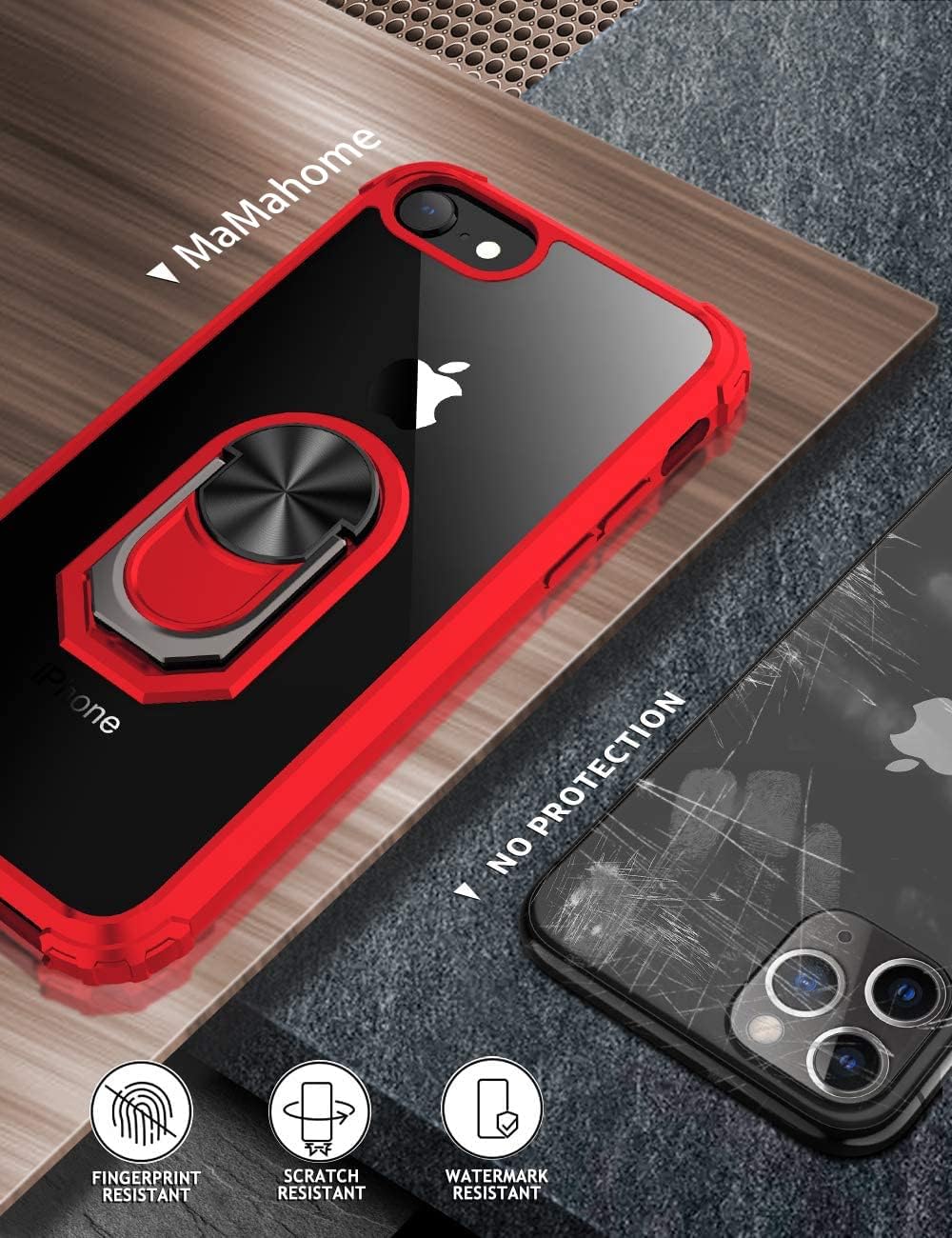 236PC iPhone 7 or iPhone 8 Case, [Military Grade Drop Protection] Drop Test Case|Stand|Compatible with Apple iPhone 8/iPhone 7 - Red