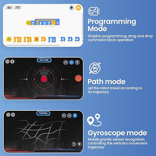Miniatura 7 de Kit de construcción de robot STEM 5 en 1 para niños de 8 a 16 años, control remoto y controlado por aplicación, juguete de codificación de