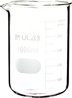 ULAB Glass Beakers, Heavy Duty, with Double Scale Printed Graduation. 10pcs of Vol.250ml, UBG1056