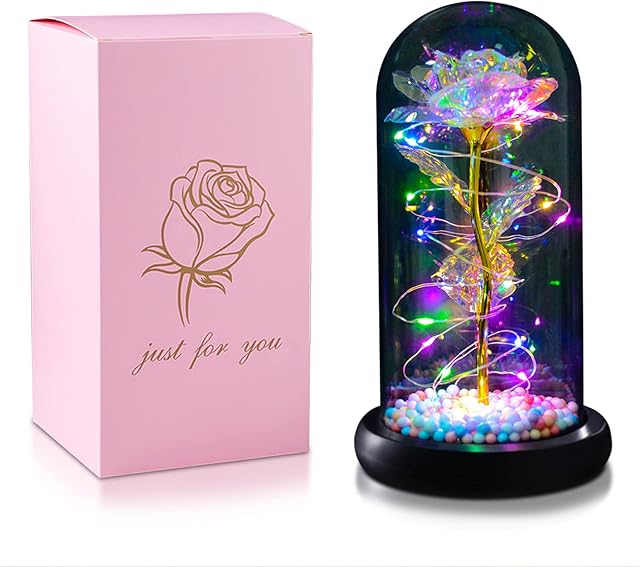 TECHSHARE for Women, Galaxy Flower Rose is a Unique Gift for a Girlfriend, Mom, Woman, or Wife on Valentines Day, Mothers Day, Christmas, Birthday, Anniversaries, etc