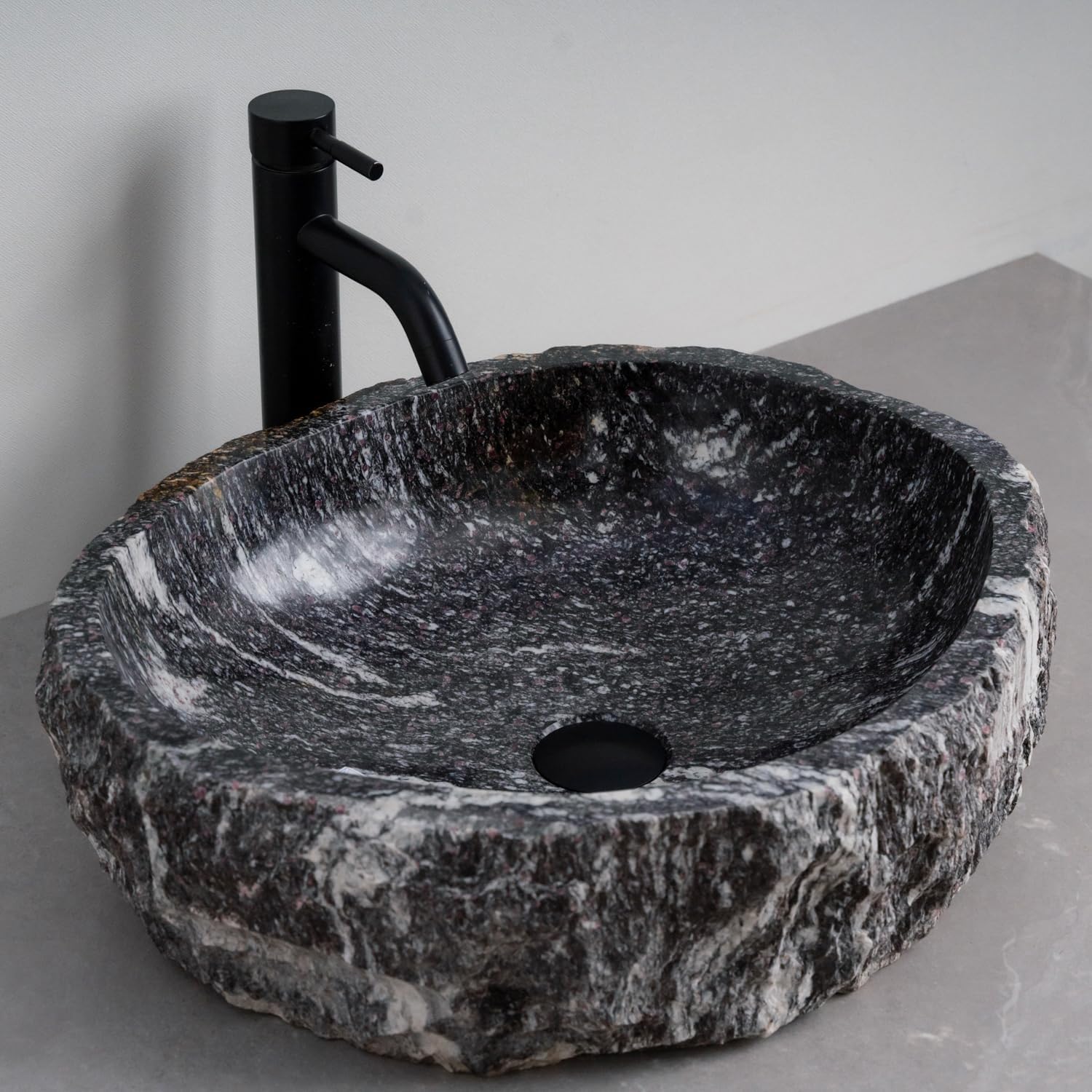 326 - Handcrafted Irregular River Stone Vessel Sink; Real Stone Sink; Unique Vessel Sink - Choose Your Design Under 'Color' Options