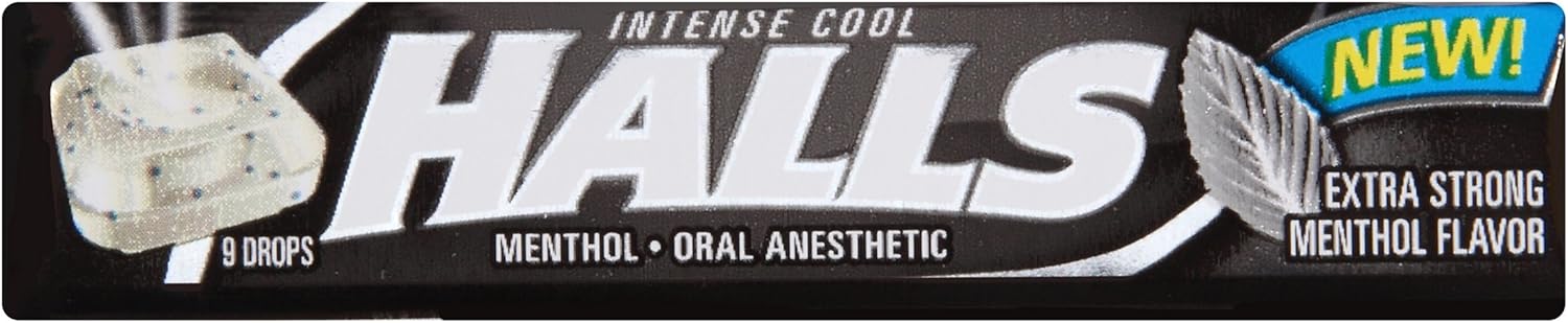 HALLS Relief Max Strength Extra Strong Menthol Throat Drops, 20 Packs of 9 Drops (180 Total)