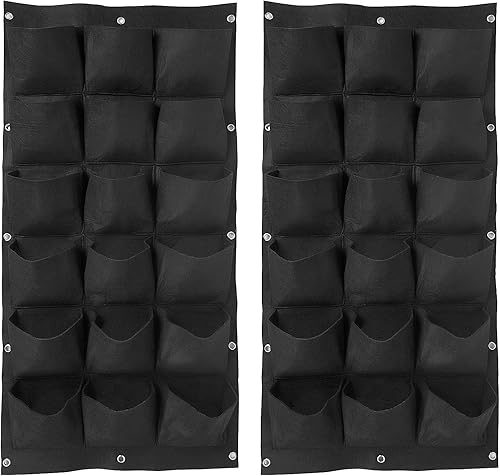 Paquete de 2 macetas verticales de jardín con 36 bolsillos espaciosos, bolsas para colgar en la pared, bolsa de fieltro para colgar en la pared,