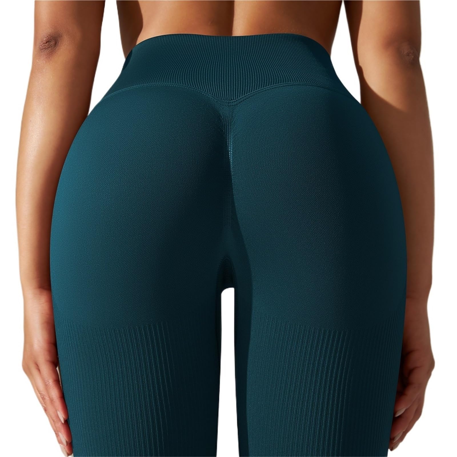Leggings da yoga da donna, leggings da palestra, senza cuciture, a vita alta, per fitness, allenamento con culo a bolla, pantaloni da corsa