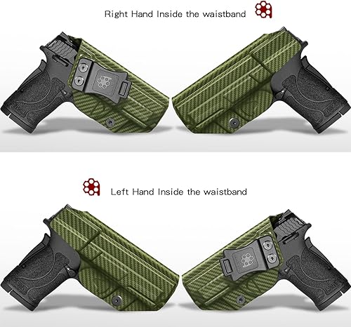 Miniatura 2 de Amberide IWB & OWB KYDEX Holster Fit Smith & Wesson M&P 380 Shield EZ Pistol, cintura interior de transporte oculto, inclinación ajustable y