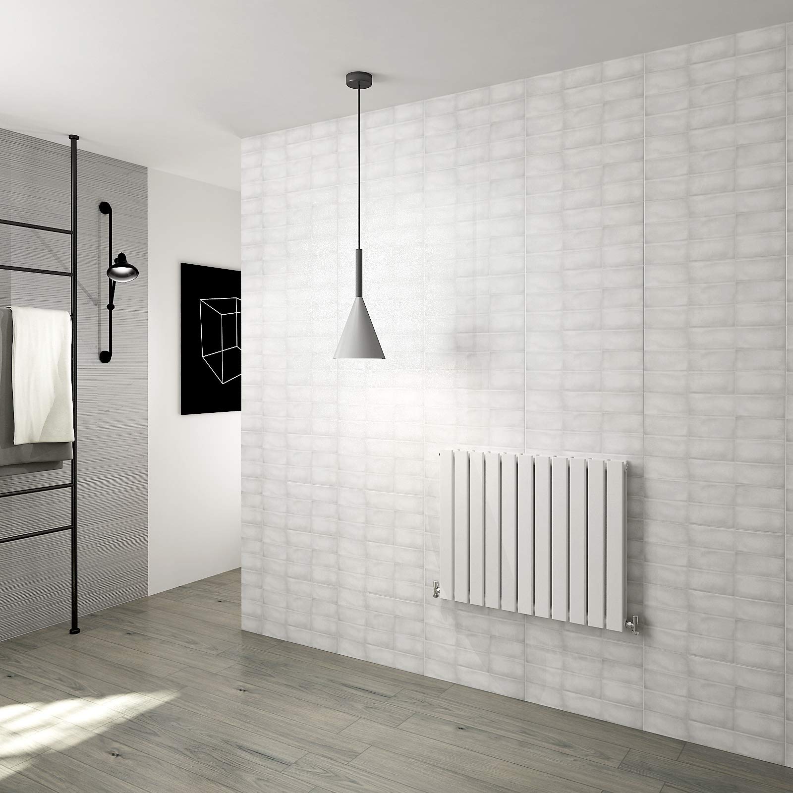 Horizontal Flat Panel Designer Radiator Central Heating White Rads Double 600x748mm โ image 1