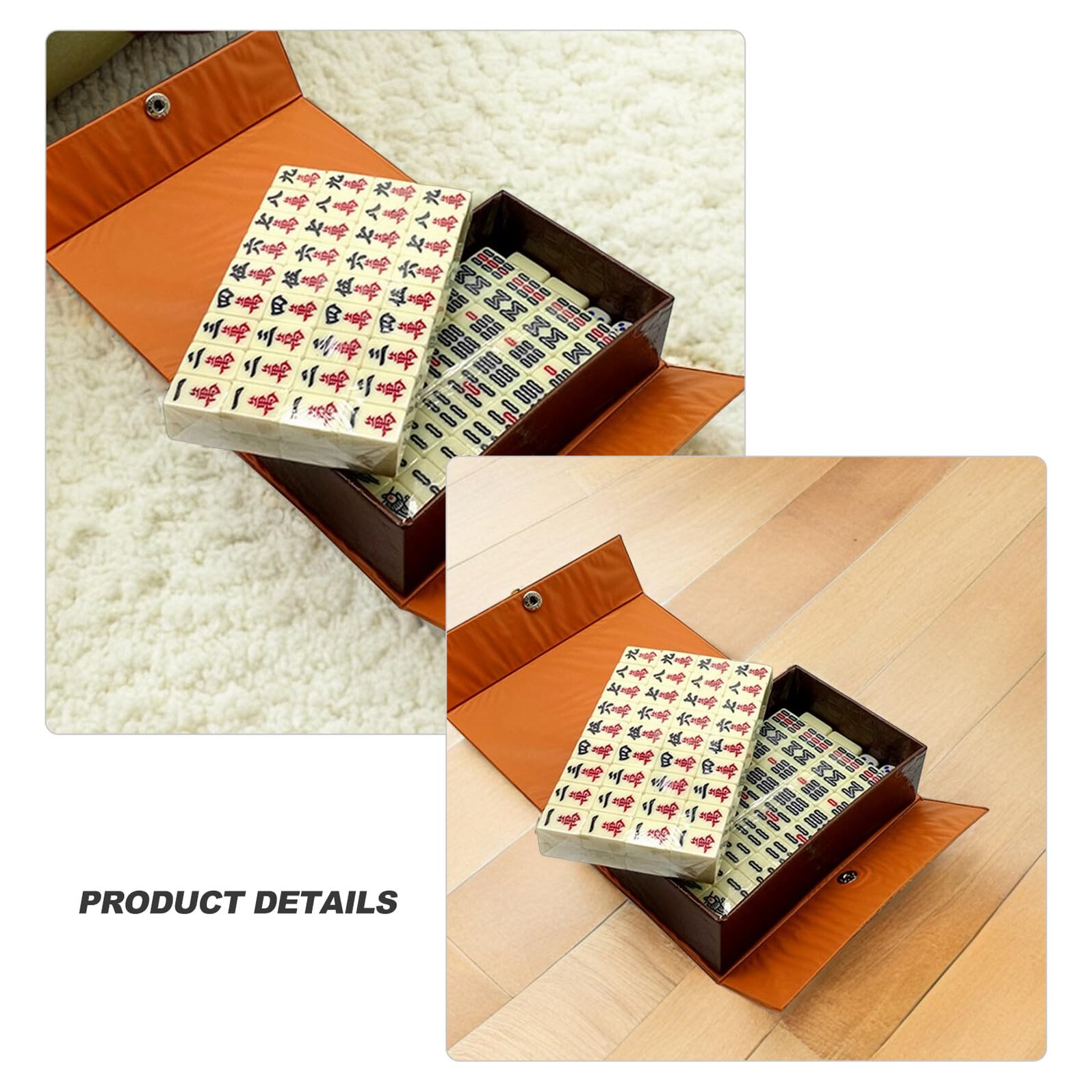 Set Mahjong Portatile Cinese con Dadi Kit Gioco da Viaggio Leggero e Compatto Materiale Resistente e Superficie Liscia Adatto per Viaggi in Autobus e Treno Colore Casuale