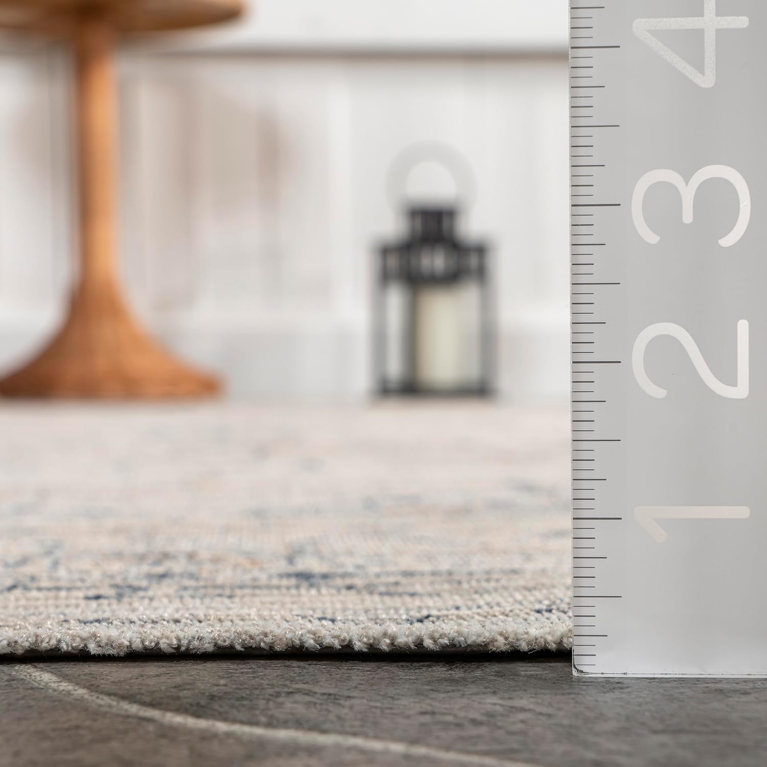 Nuloom Lolita Beige/Blue, 3' x 5', Distressed Medallion, Soft and Cozy, High Traffic, Stain Resistant, Easy Clean, Durable Washable Runner for Indoor/Outdoor Patio, Deck, Porch, Garden, Courtyard