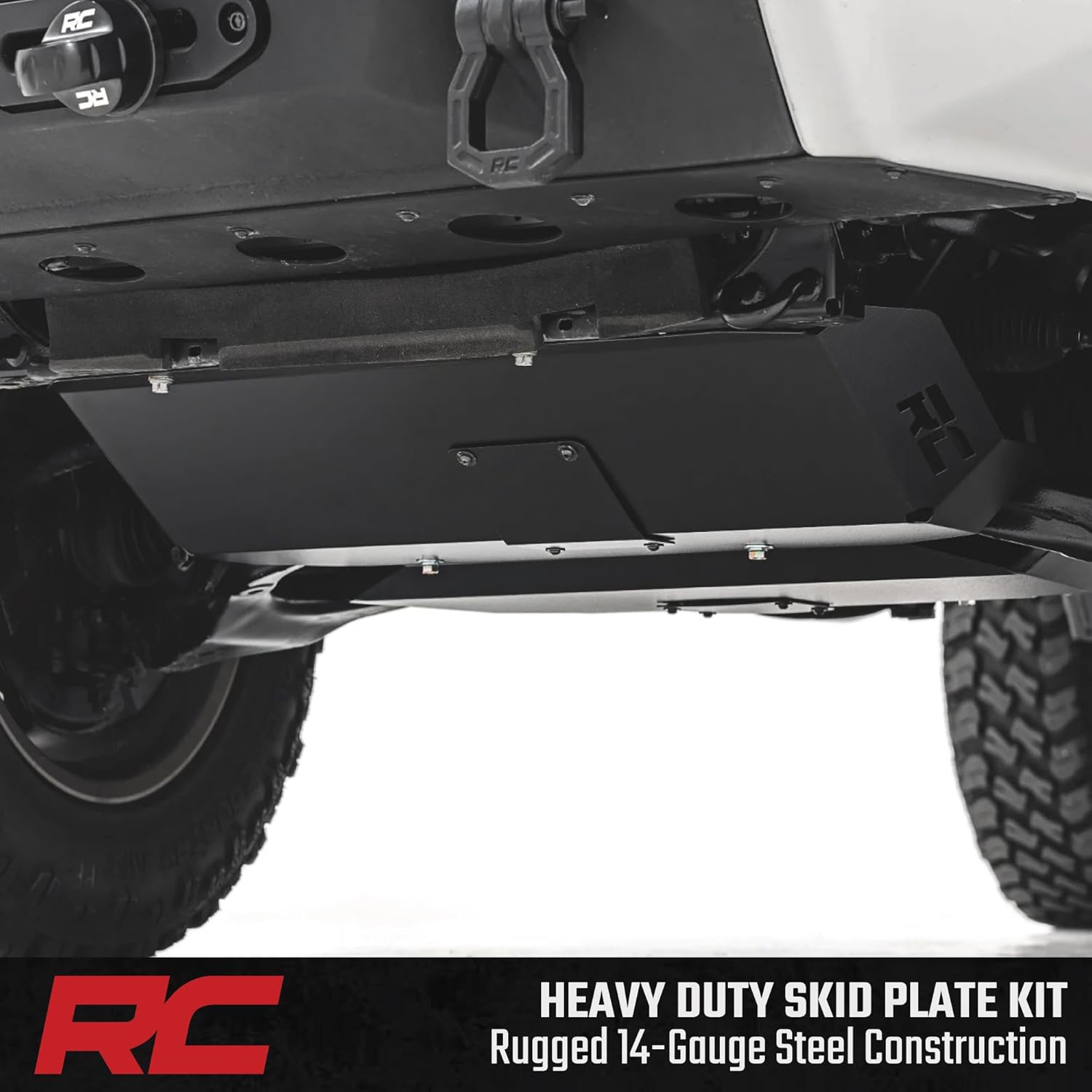 Rough Country Front & Belly Skid Plate Kit for Toyota 4Runner (2010–2024) - Heavy-Duty Steel Underbody Protection, Includes Differential Skid