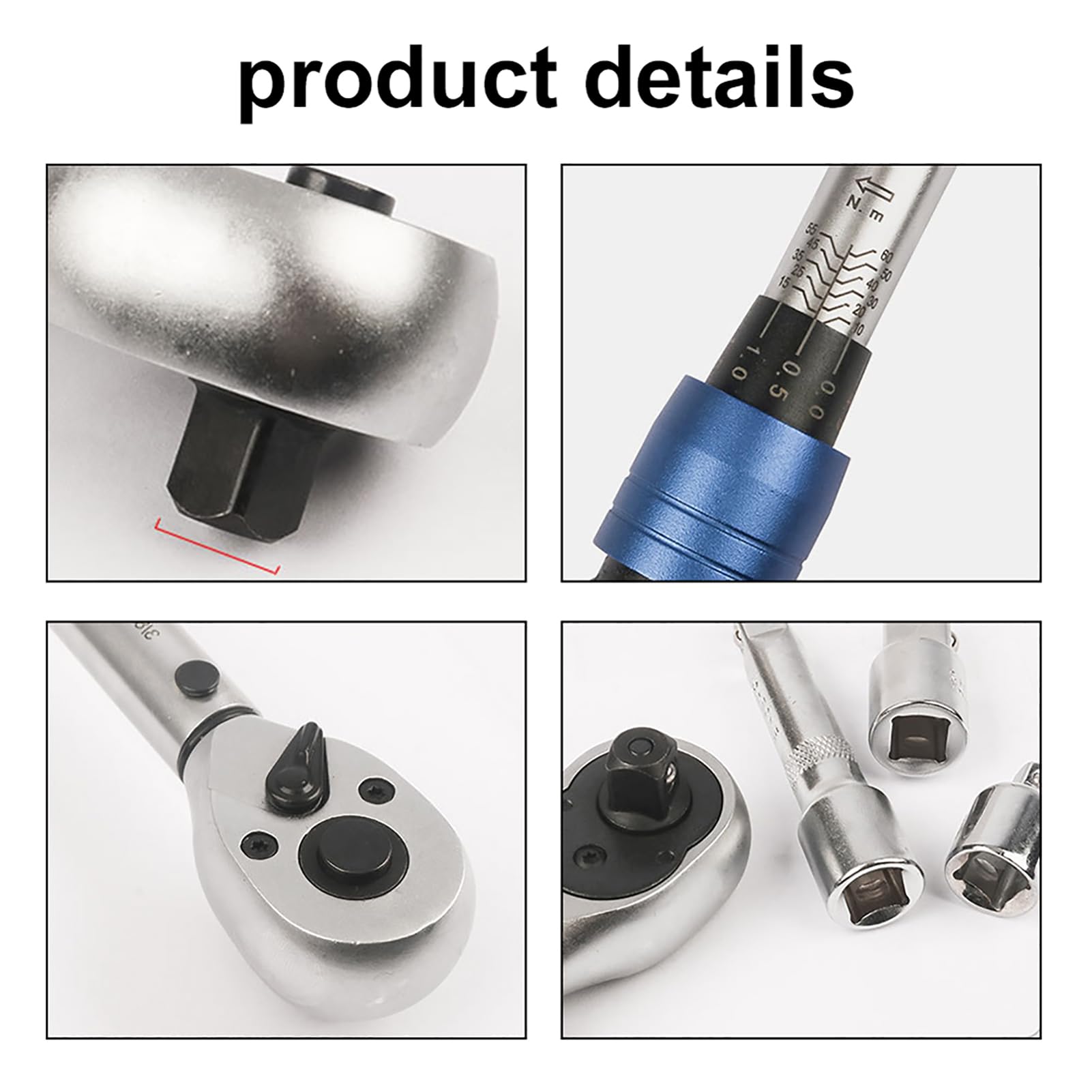 Set di chiavi dinamometriche regolabili, attacco da 1/4 pollici 3/8 pollici, 5-30 N.m 10-60 N.m, chiave dinamometrica a scatto a doppia gamma per riparazioni di biciclette, (5-30N.m)
