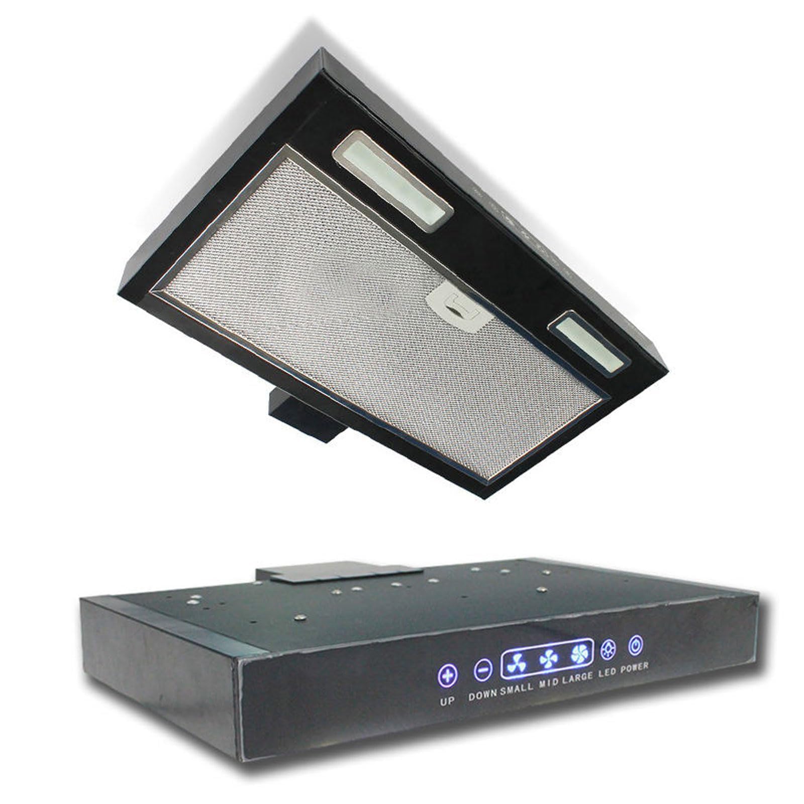 RV Range Hood with Touch Control, LED Light, and Removable Filter for Camper and Dining Car