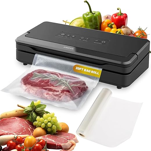 Anova Culinary Precision Vacuum Sealer Pro, Includes 1 Bag Roll, For Sous Vide and Food Storage, black, medium