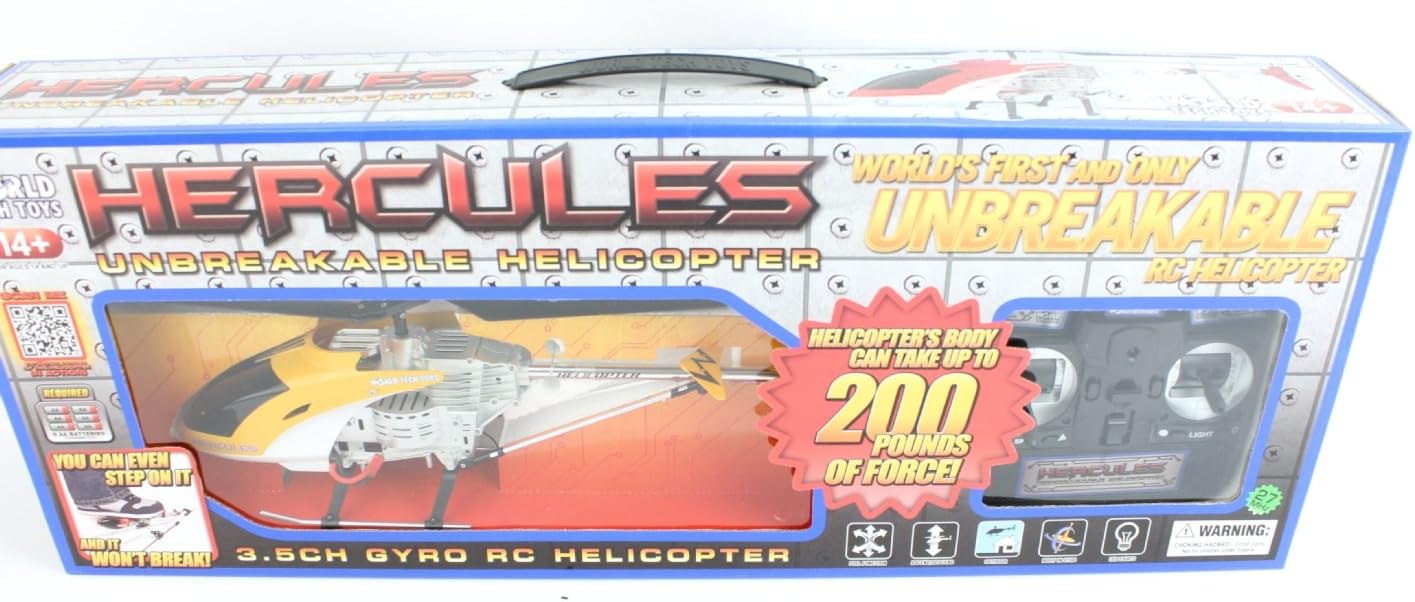 World Tech Toys 3.5CH Gyro Hercules Unbreakable Remote Control Helicopter, yellow