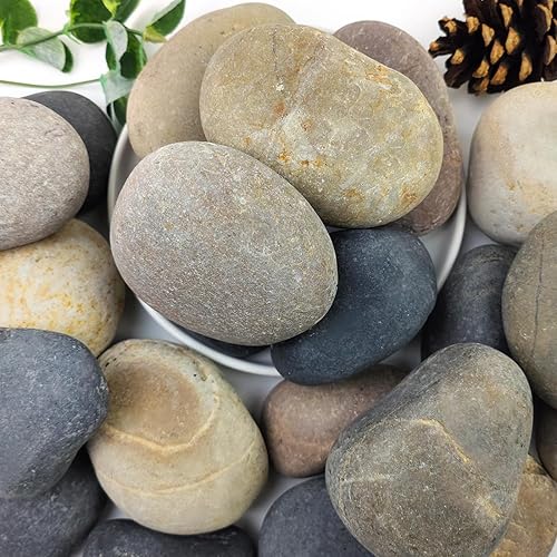 Rocas naturales de río de 20 libras, guijarros de alta calidad de 3 a 4 pulgadas para diseño de jardines y paisajes, piedras lisas seleccionadas a