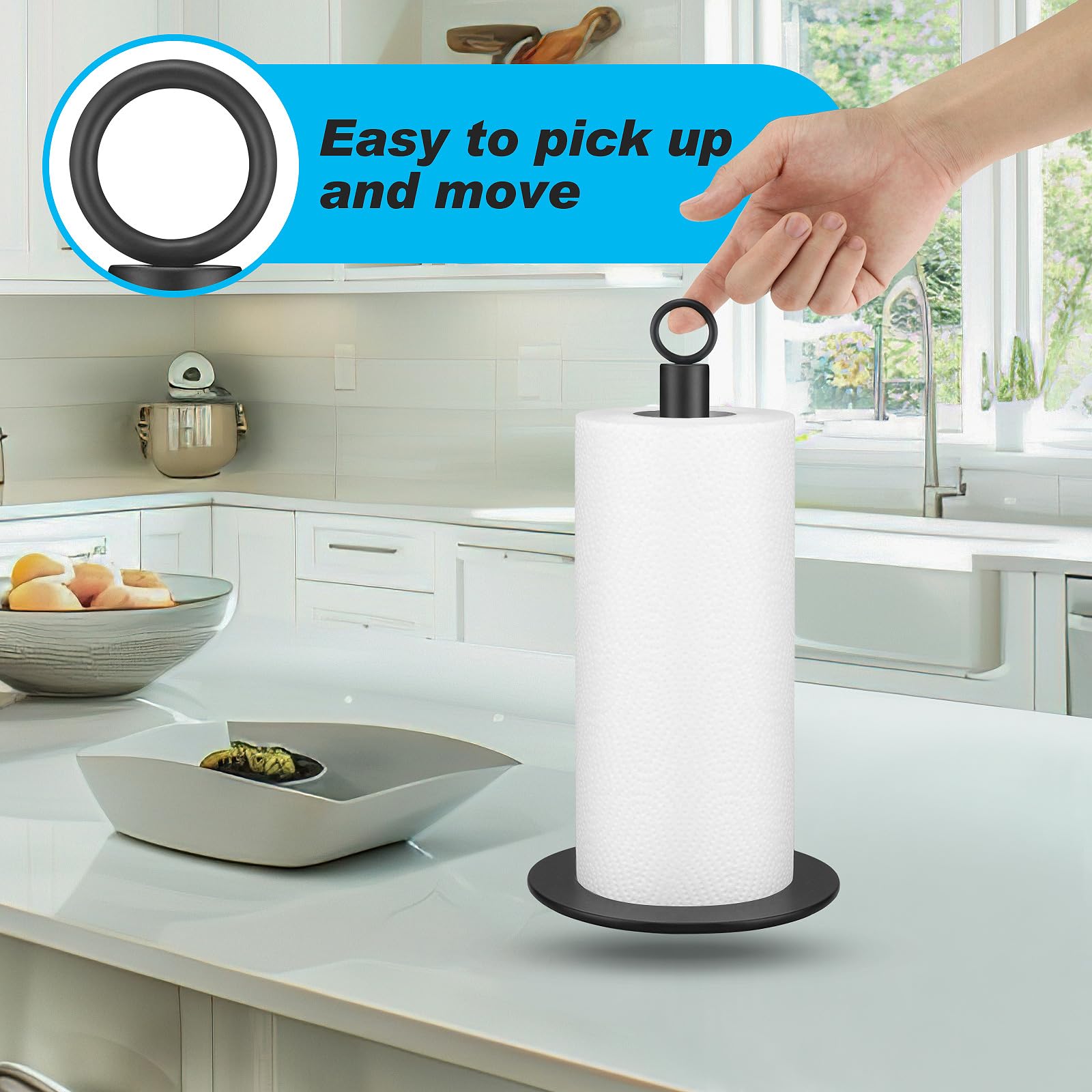 Porte Essuie-tout Comptoir Porte-Serviettes Umbra Buddy - Noir, Design Functinnel Umbra Accessoires De Salle De Bain