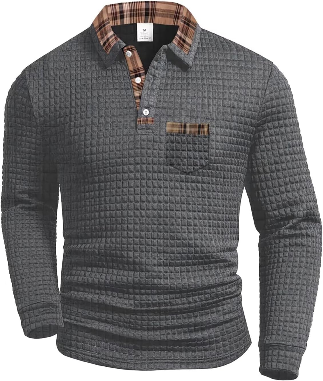 Long Sleeve Polo Shirts for Men Buttons Collared Slim Fit Mens Golf Shirts Casual Workwear Office Fashion T Shirts