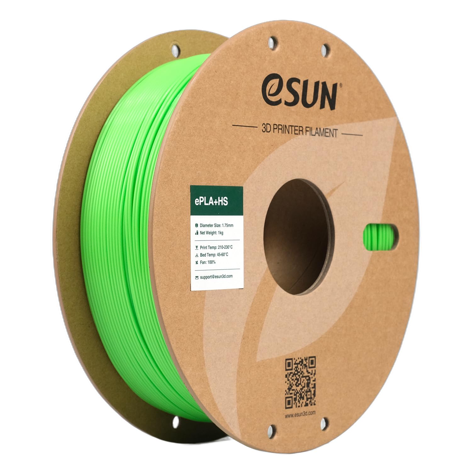 eSUN PLA+ Filamento 1,75 mm, PLA+HS Filamento per stampante 3D ad alta velocità Precisione dimensionale +/- 0,03 mm, bobina da 1 kg (2,2 libbre) per la stampa 3D Speedy, Verde tenue