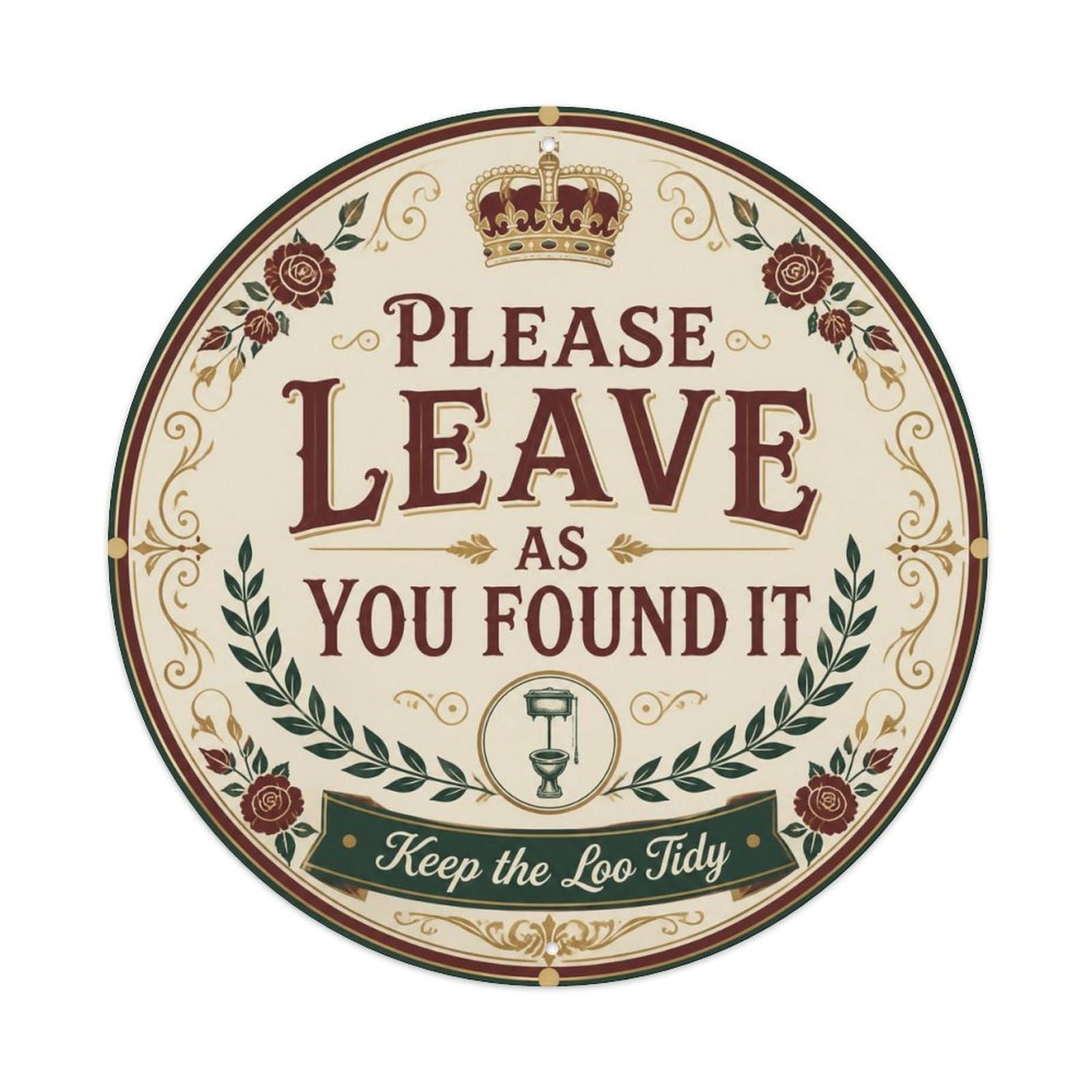 Olyhtr 8X8inch Classic Style Leave Clean Toilet Etiquette British Rustic Lettering Metal Tin Sign