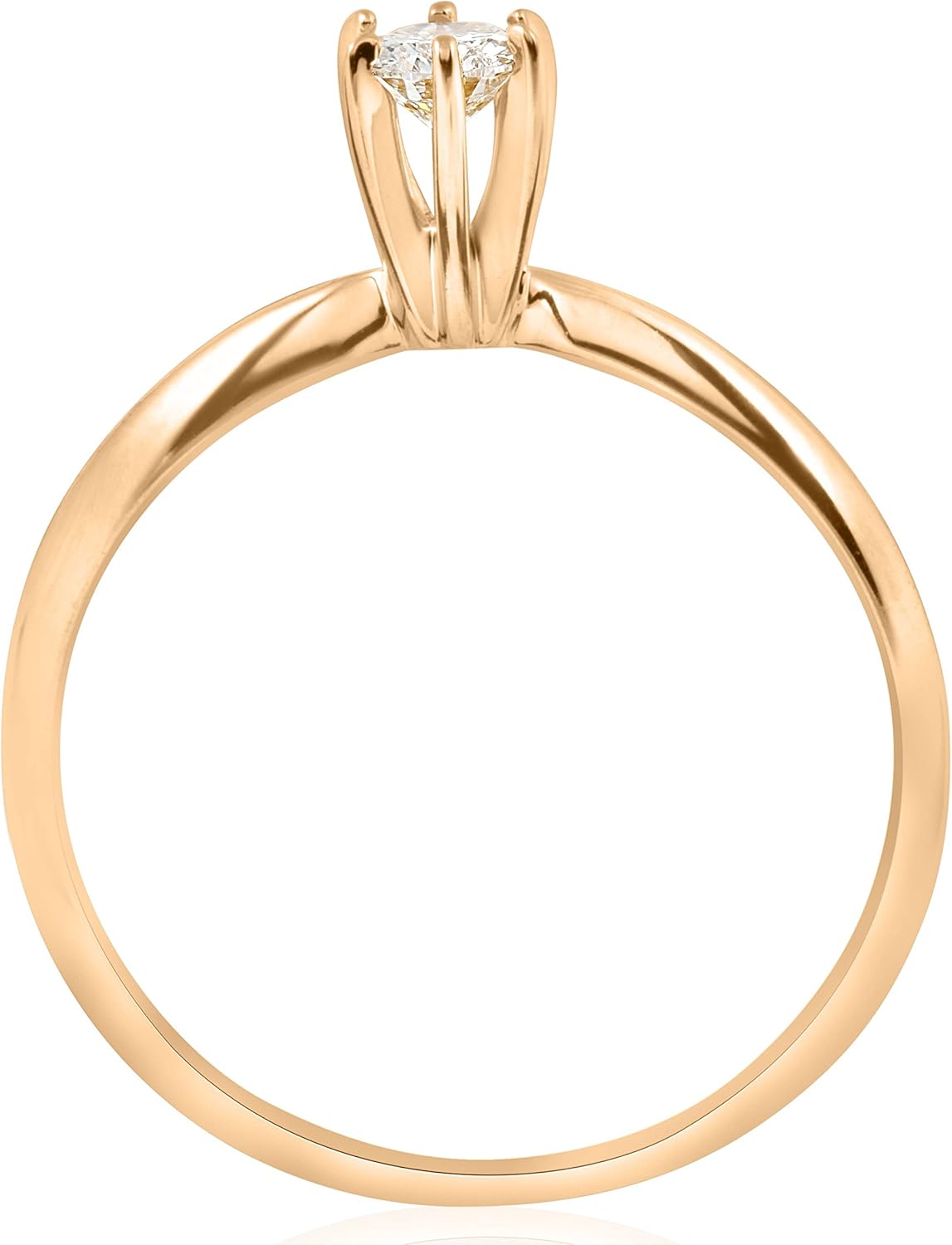 Pompeii 14k Yellow Gold 1/4ct Round Diamond Solitaire Engagement Ring