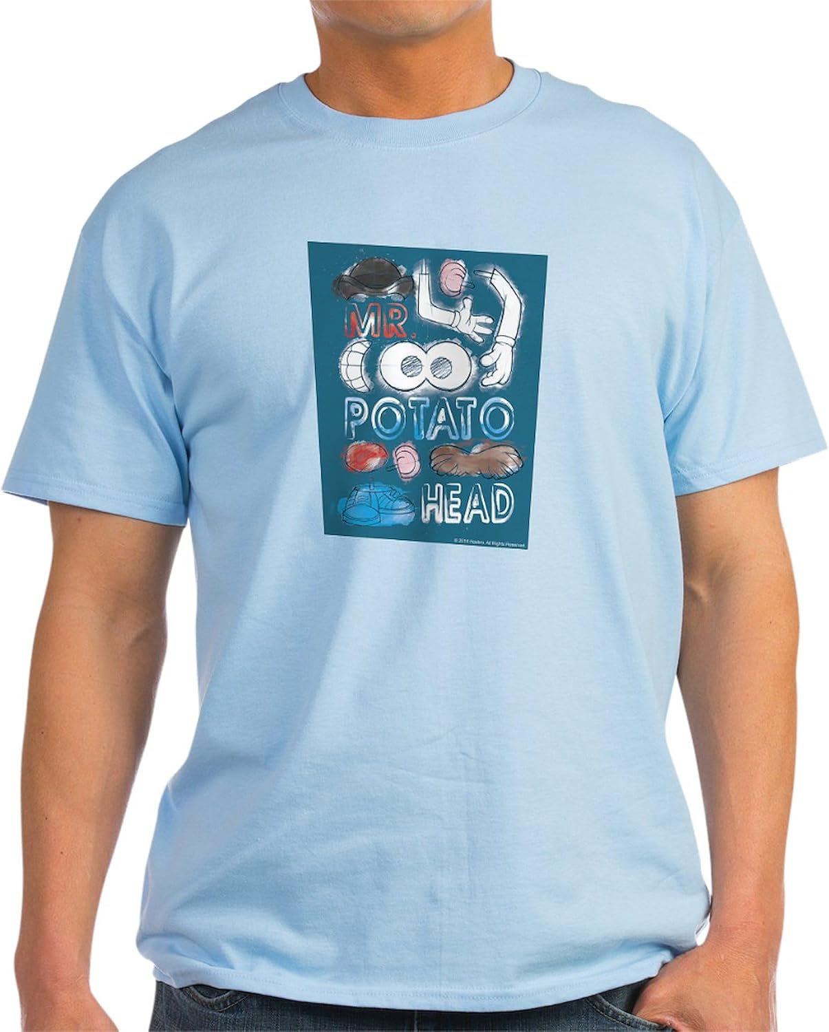 CafePress Mr. Potato Head Sketch Parts Light T Shirt Men's 100% Cotton, Classic Graphic White T-Shirt