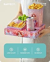 Vista 2 de Baffect Bandejas de aperitivos de noche de película, 120 unidades, incluye 20 bandejas de aperitivos de fiesta de sirena, 20 cajas de palomitas