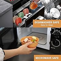 Vista 5 de Juego de Tazones Reutilizables Irrompibles para Cereales, 24 OZ Fibra de Paja de Trigo Juego de Tazones Ligeros 8, Apto para Microondas