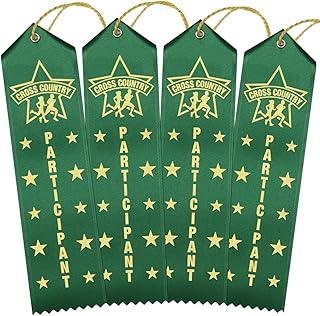 RibbonsNow Cross Country Participant Ribbons – 100 Ribbons with Card & String