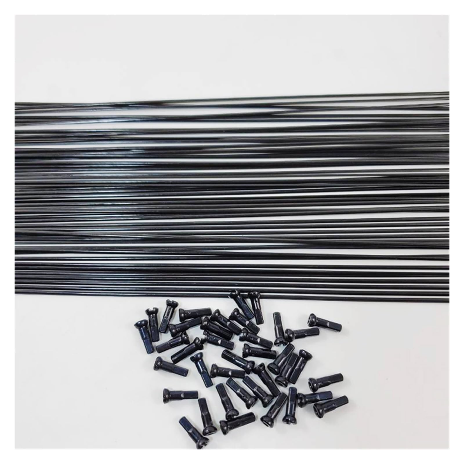 Superleichte gerade gezogene Flache Speichen, Spurweite 14, 2,0 mm, schwarz, 10 Stück/Los, Originalgewinde, kein Schneiden