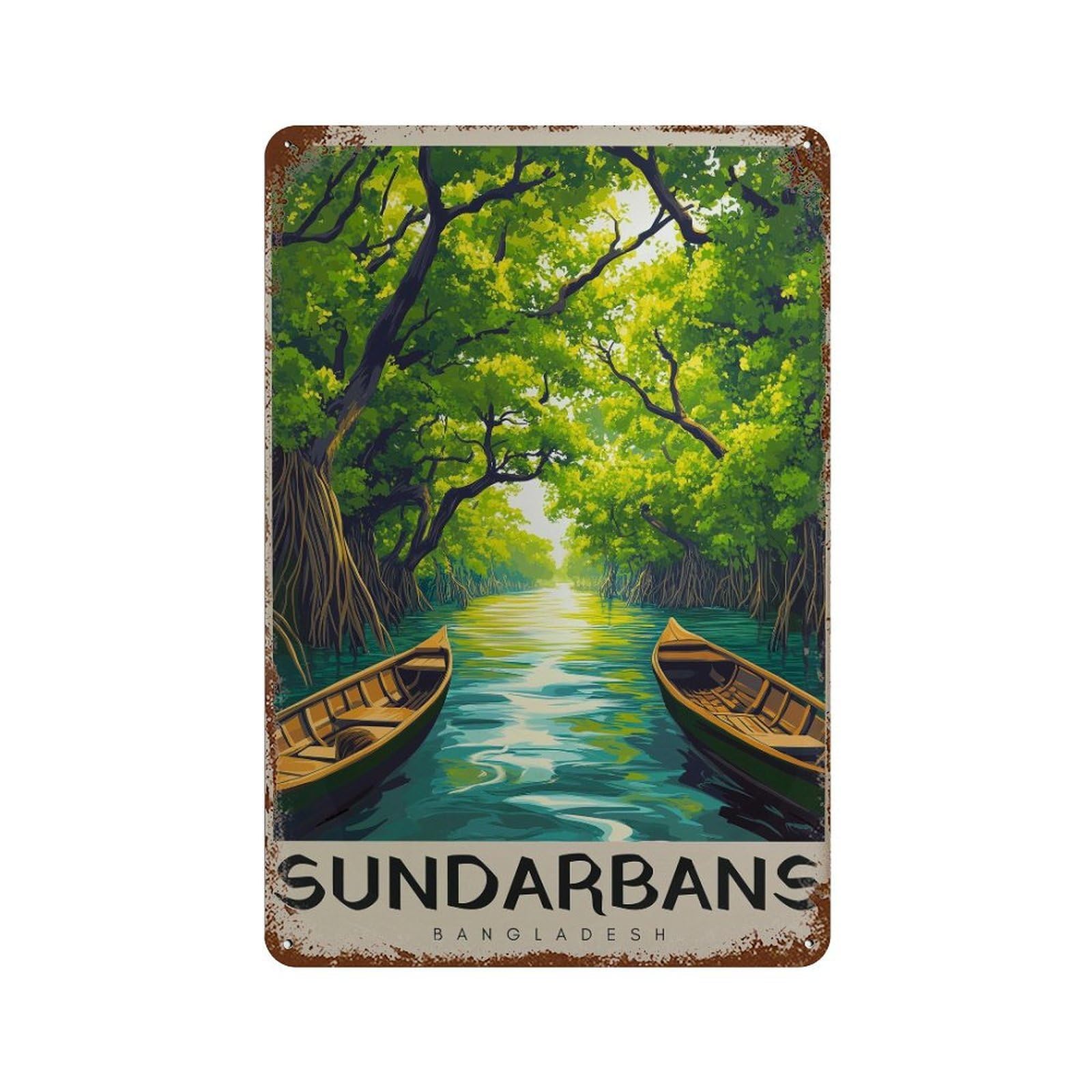 xiaoxiaoshen Sundarbans Bangladesh Travel Tropical (2) Wall Decor Art Metal Tin Poster Modern Home Decor Art Home Bar Shop Decorations Vintage Sign 30x20cm