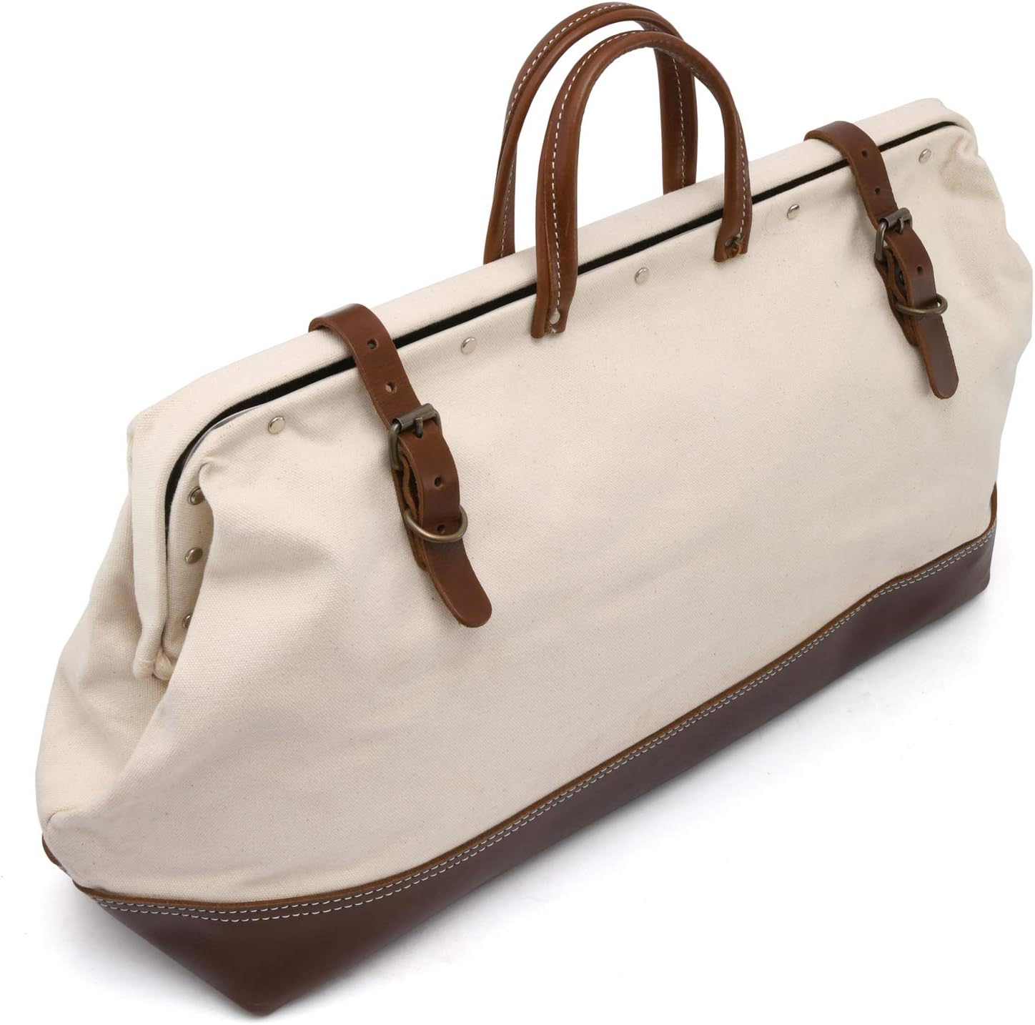 🛒 Flаѕh Sаlе Style N Craft 97517 20 Mason's Tool Bag in Canvas & Full Grain Leather Combination, White/Dark Tan