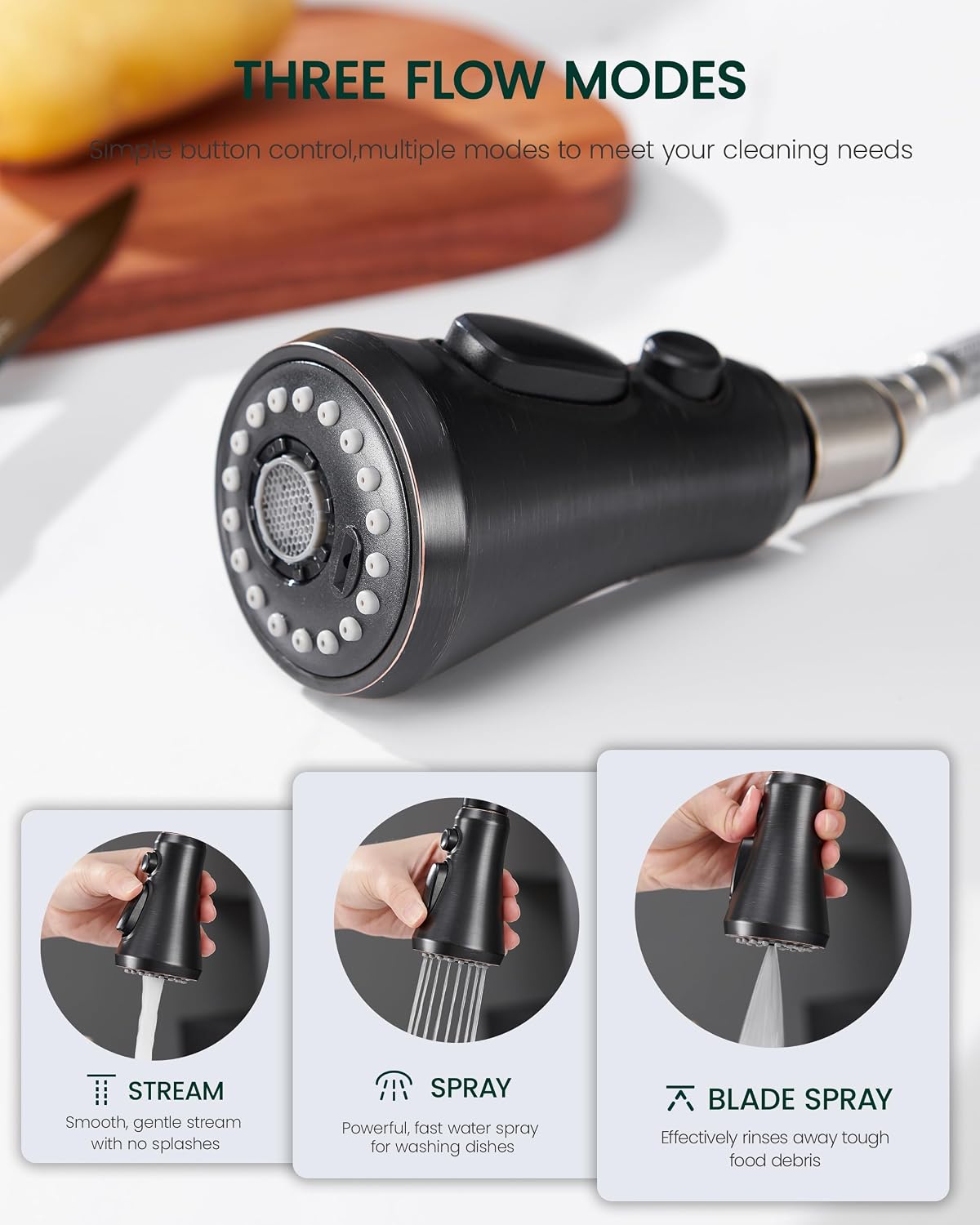Kitchen Faucet Head Replacement, Kitchen Faucet Sprayer Oil Rubbed Bronze image 3