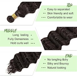 EERYA Long Curly Braiding Hair 12 Inch 2 Packs Ocean Wave Crochet Braids for Black Women Deep Wave Braiding Hair for Boho Braids (12 inch, 4)