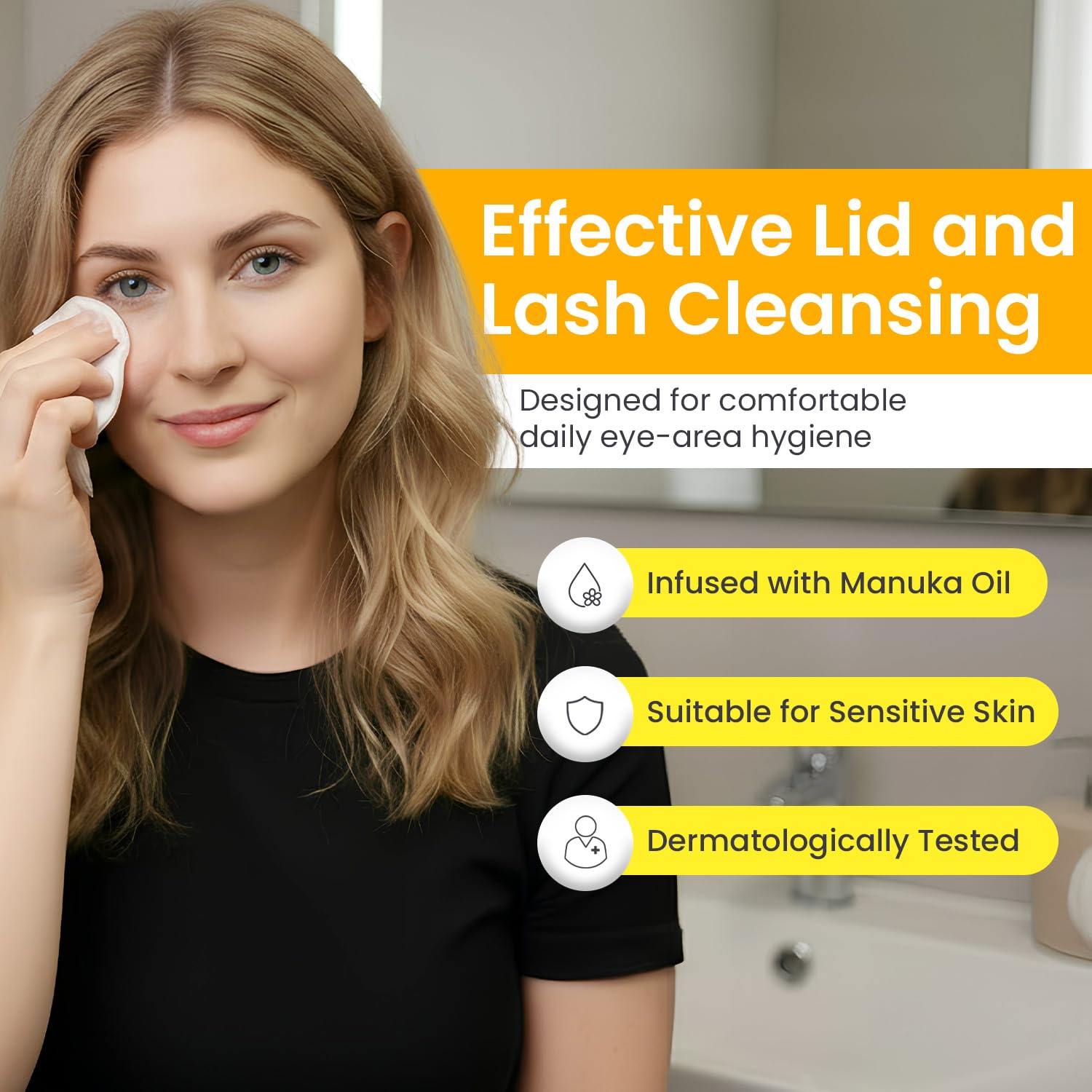 OPTASE Manuka Oil Eyelid Wipes, 30 Count – Eyelid Cleansing Wipes with Natural Manuka Oil – Preservative-Free Formula for Daily Hygiene and Eye Lid Comfort - Doctor Recommended Eye Lid Cleaning - Image 3