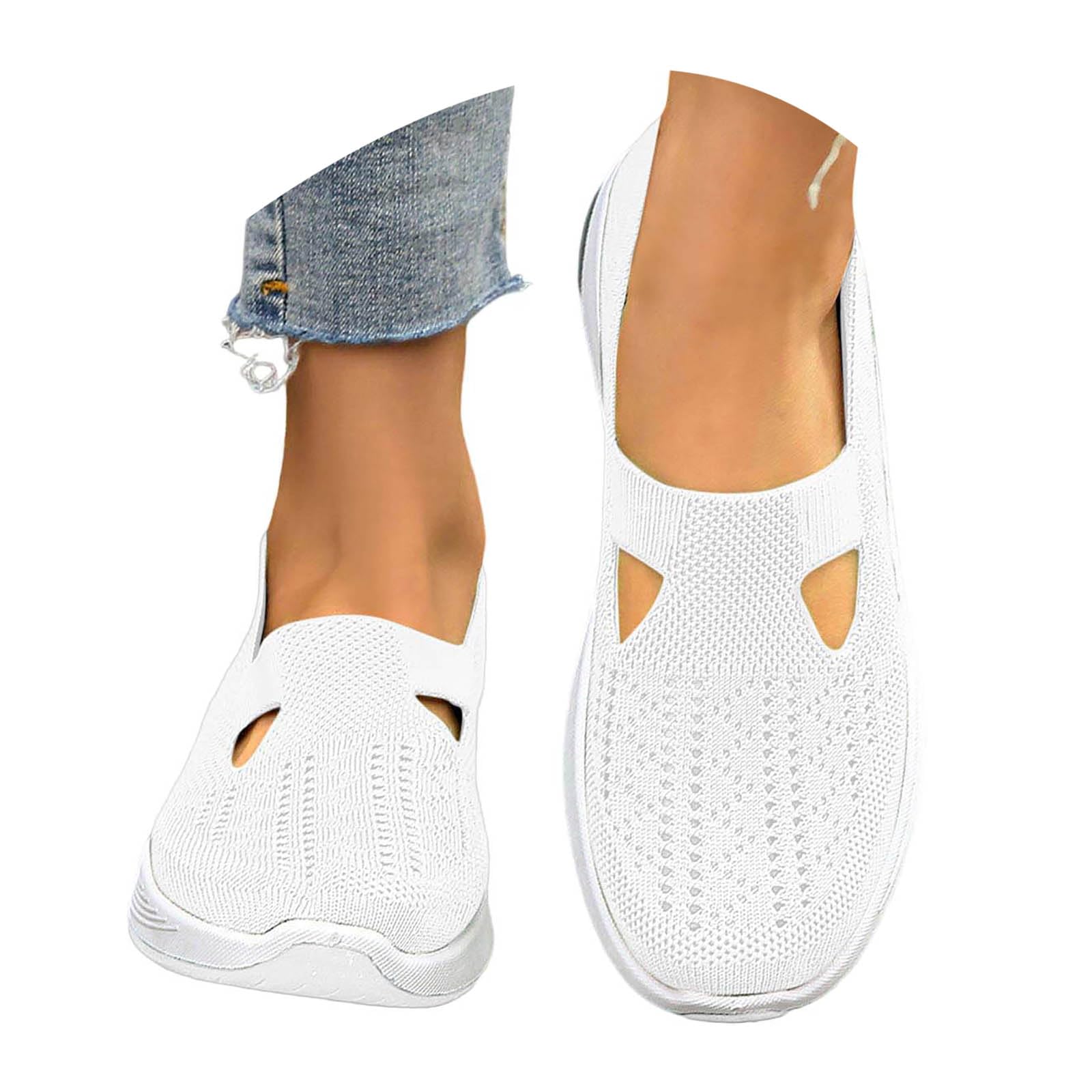 Générique Chaussure Orthopédique Femme Baskets sans Laçage pour Femmes Chaussures De Marche À Plateforme Légères Et Confortables Amortissement Accru Et Soulagement des Pieds