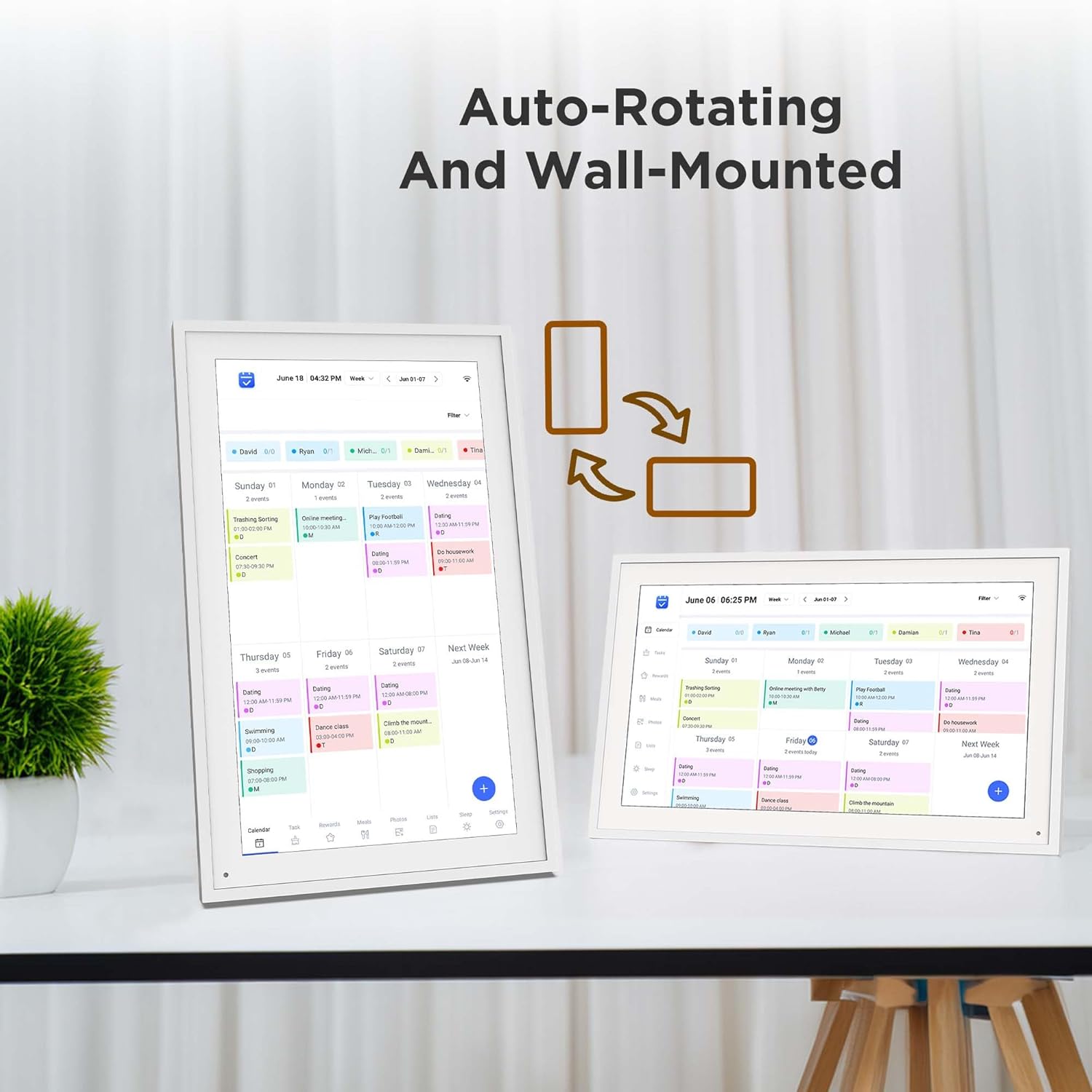 PROSCAN Elite PDPFC1500 15-inch Smart Family Calendar Wi-fi Cloud Digital Picture Frame
