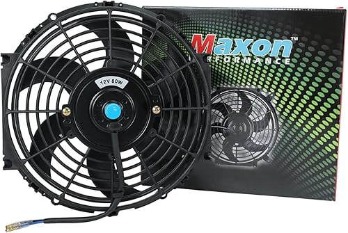 Miniatura 4 de BLACKHORSE-RACING Ventiladores de refrigeración de radiador eléctrico universal de 16 pulgadas + relé de termostato y kit de montaje (2 piezas)